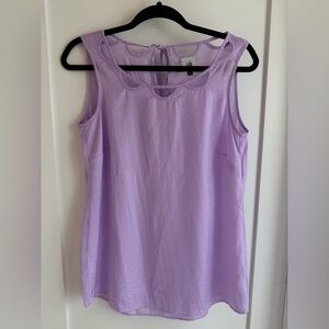 CAbi #5909 Scallop Cutout Lavender Sleeveless Tank Top